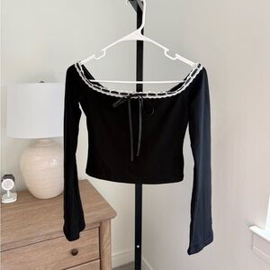 Edikted Brand New Black Bow Top Size Small